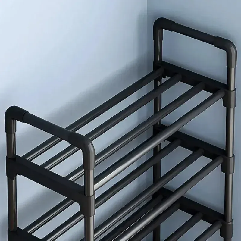 Étagère à chaussures noire à quatre niveaux