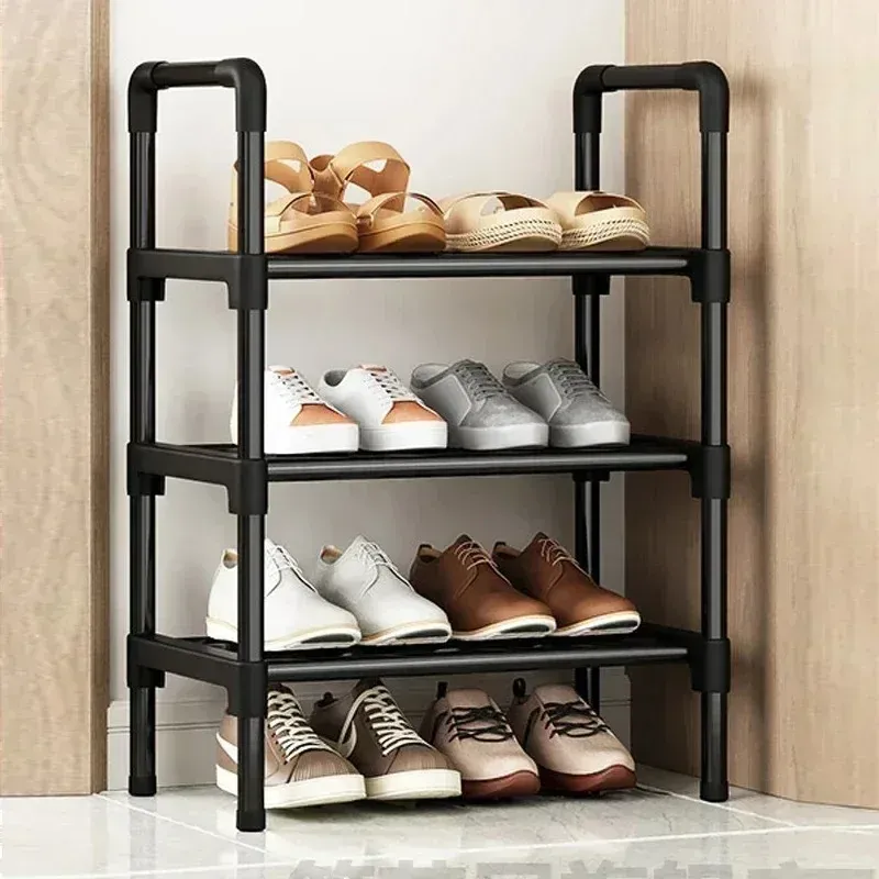 Vue de l'étagère à chaussures noire