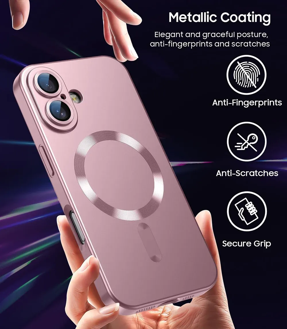 Coque magnétique MagSafe à charge sans fil pour iPhone 16, 15, 14, 13, 12, 11, Pro, Pro Max et Plus, avec protection de l'appareil photo et accessoires 5