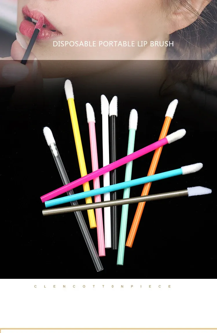 Brosses à lèvres jetables en nylon, vue d'ensemble