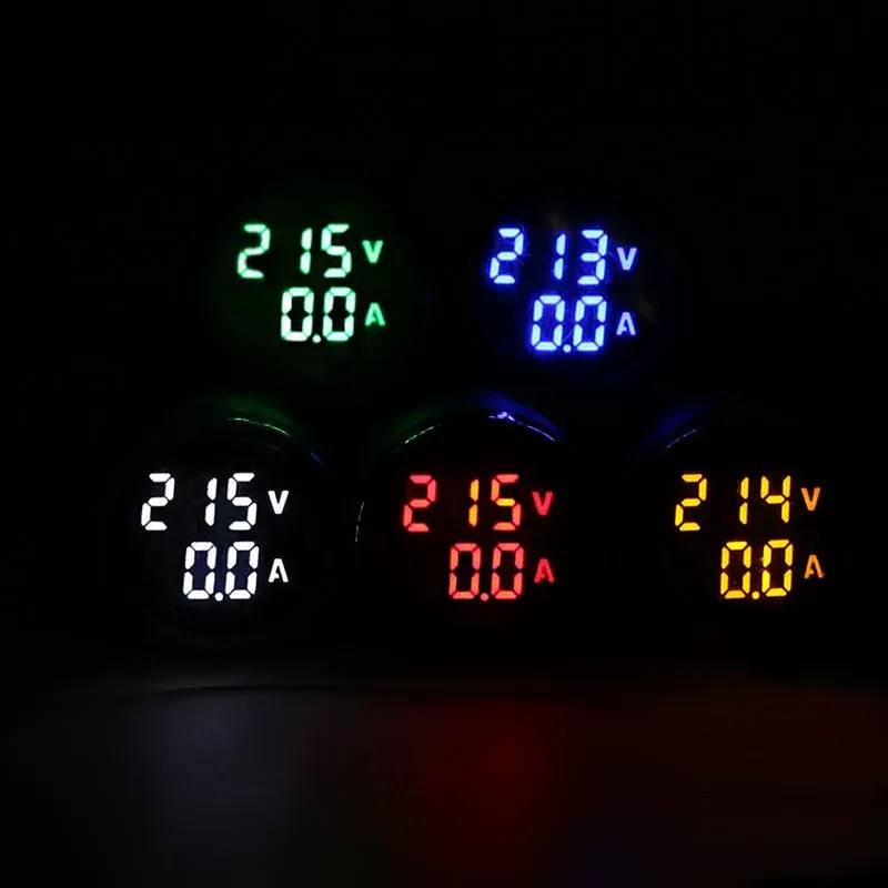 Mini Voltmètre Numérique Rond 22 mm, AC 20-500 V, 0-100 A, Ampèremètre et Testeur de Tension à LED 6