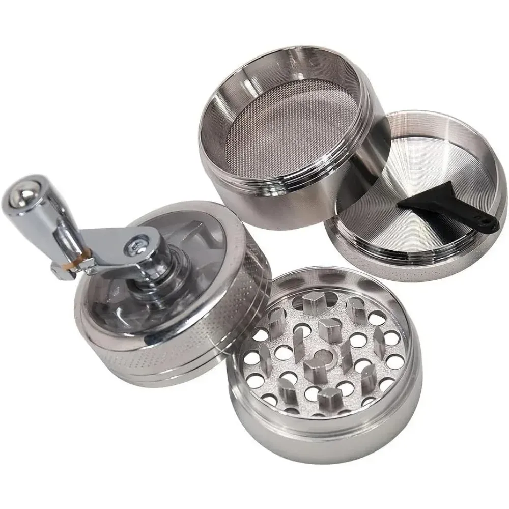 Moulin à épices manuel en métal pour noix de muscade, gingembre, sel et grains de poivre, diamètre 1,9 pouce 4