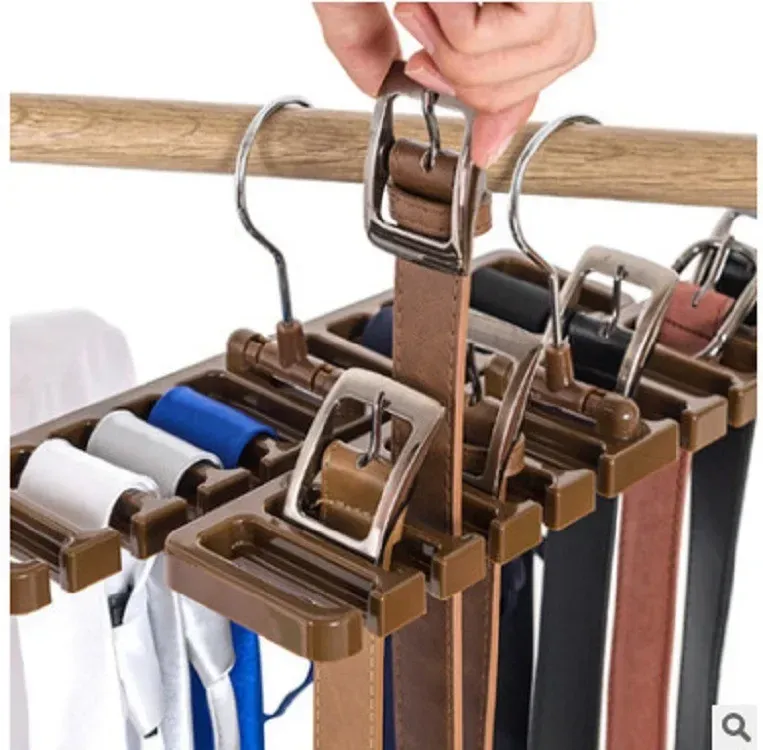 Cintre rotatif pour ceintures et écharpes, organisateur suspendu avec 10 emplacements pour cartes, pour garde-robe 3