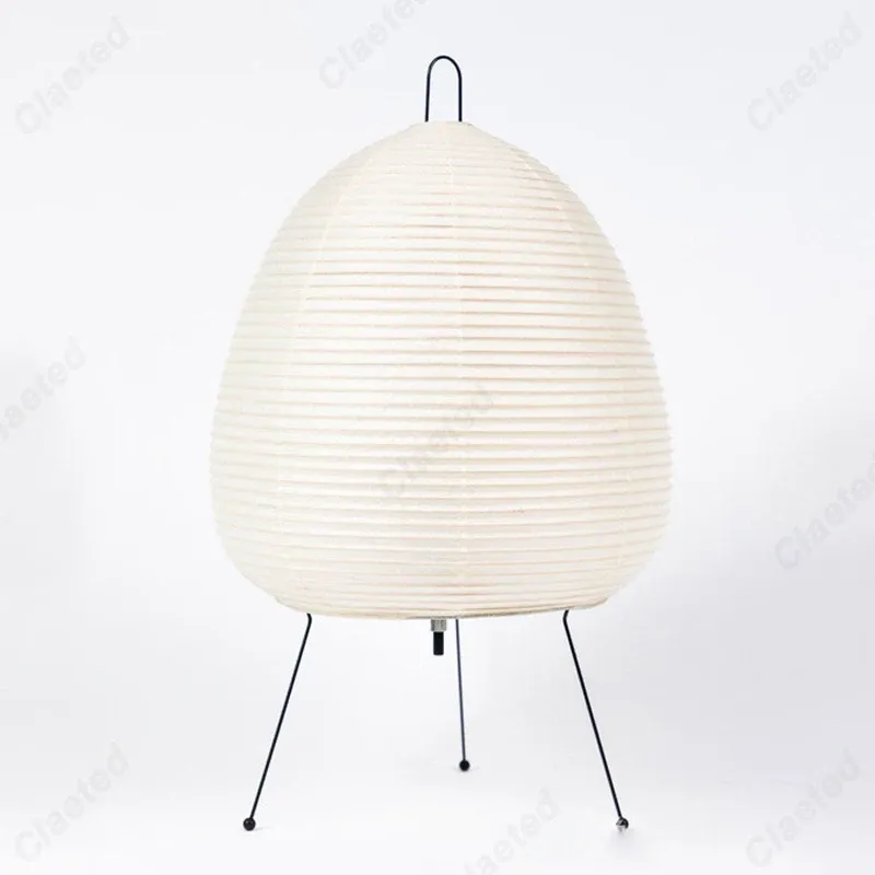 Lampe de table japonaise en papier de riz sur trépied, à LED, pour chambre à coucher 5