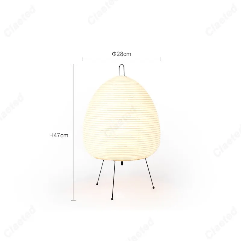 Lampe de table japonaise en papier de riz sur trépied, à LED, pour chambre à coucher 6