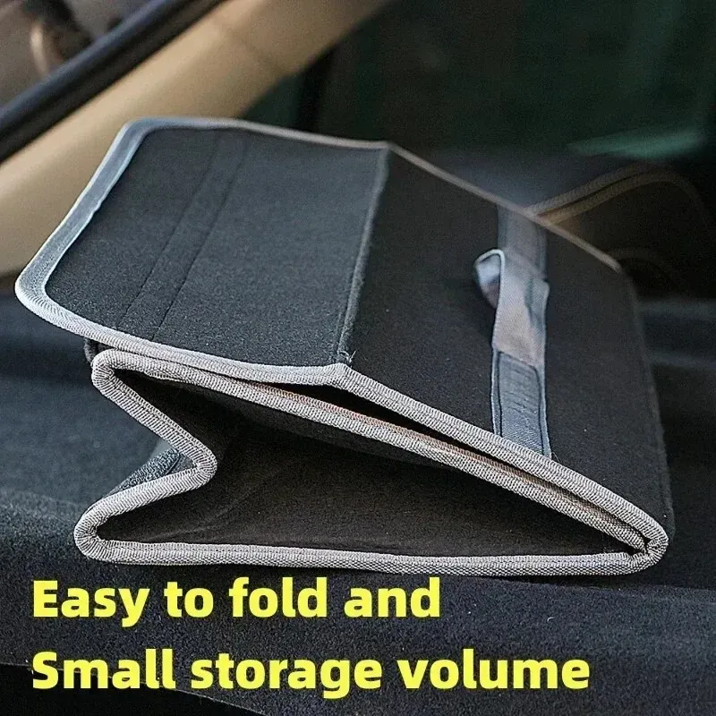 Organisateur de coffre de voiture en feutre souple, boîte de rangement, grand compartiment antidérapant, sac de rangement pour outils de voiture 4