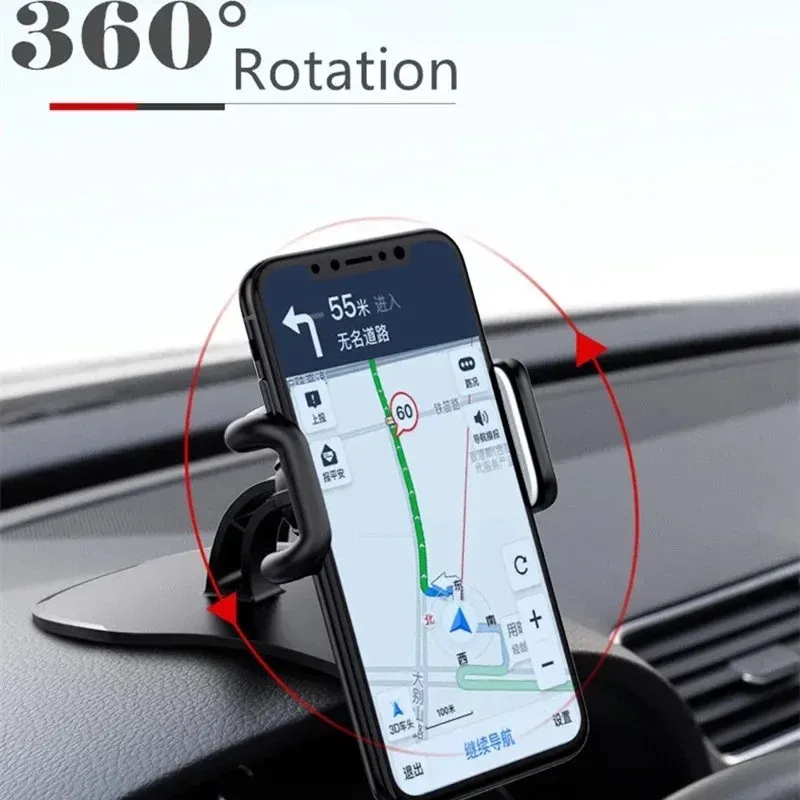Support de téléphone de voiture rotatif à 360 degrés, support universel pour téléphone portable, support de tableau de bord pour grille d'aération automobile, support fixe pour téléphone portable 3