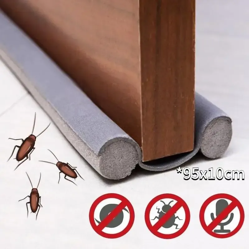 Lot de 2 bandes d'étanchéité flexibles pour bas de porte, épaisses et anti-froid, à coller ou à fixer 3