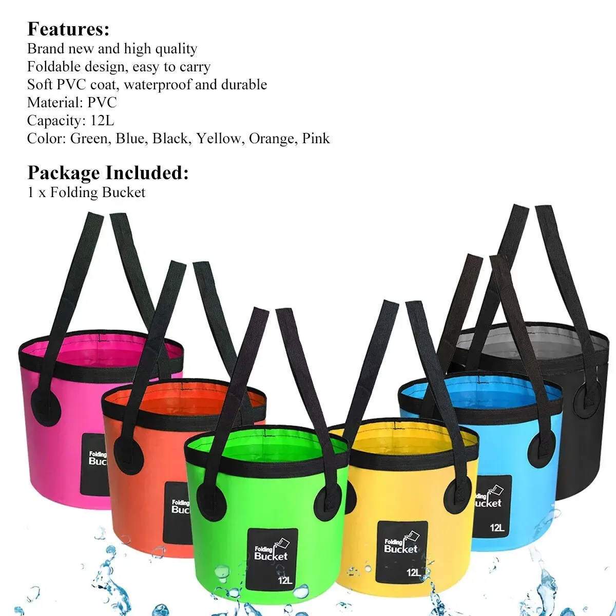 Seau pliant portable pour le voyage
