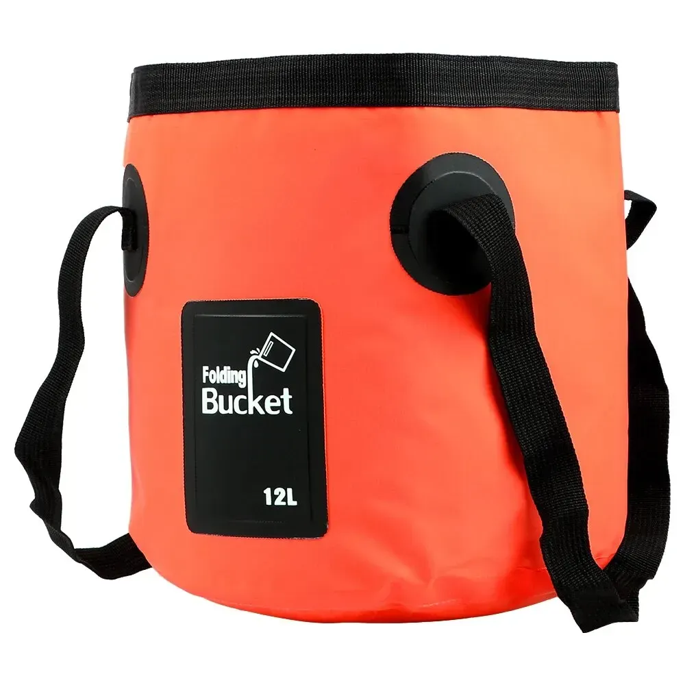 Seau pliant portable de 12 L pour voyage et plein air, seau d'eau pliable, bac à évier, sac de lavage, seau multifonction pour lavage de voiture et camping 12