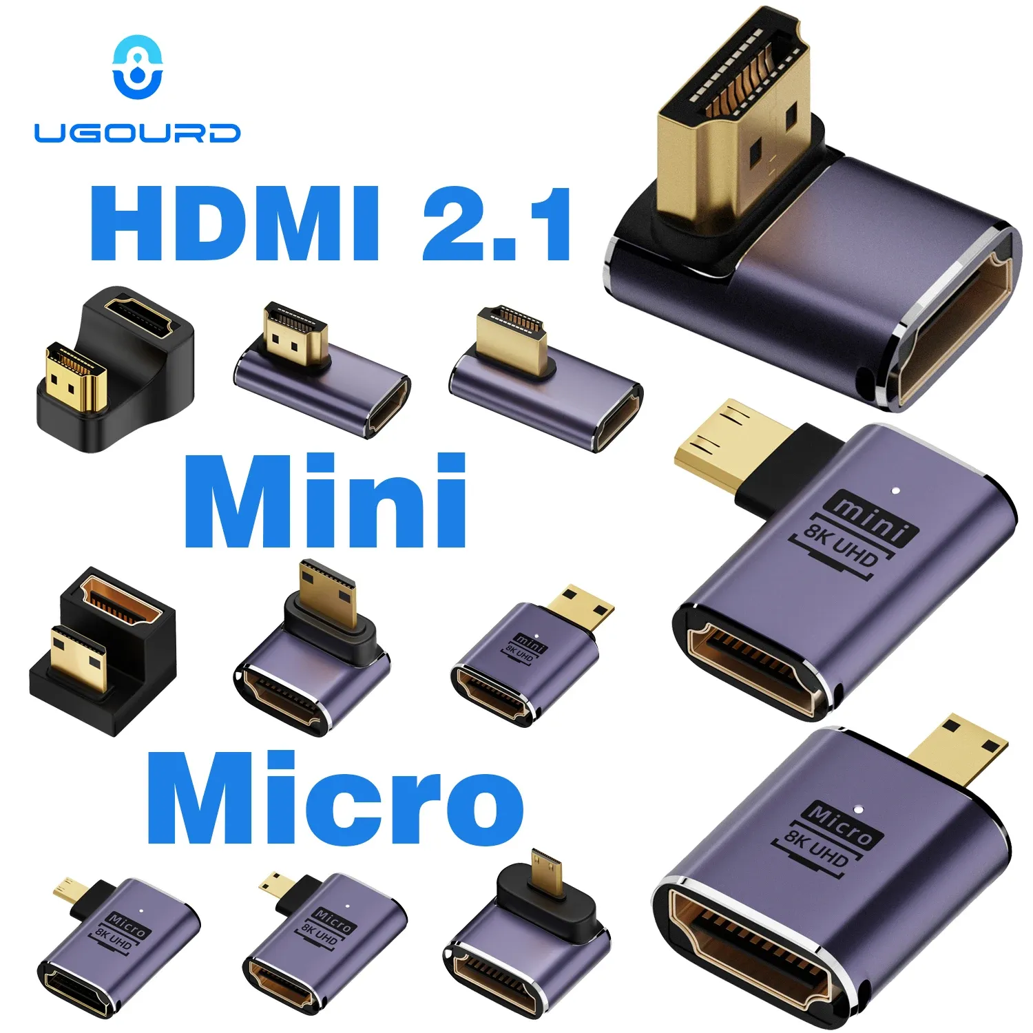 Câble adaptateur HDMI 2.1 mini HDMI vers HDMI, convertisseur 48 Gbps, 8K60 Hz, 4K120 Hz, pour projecteur, téléviseur HD, PS4, PS5 et ordinateur portable