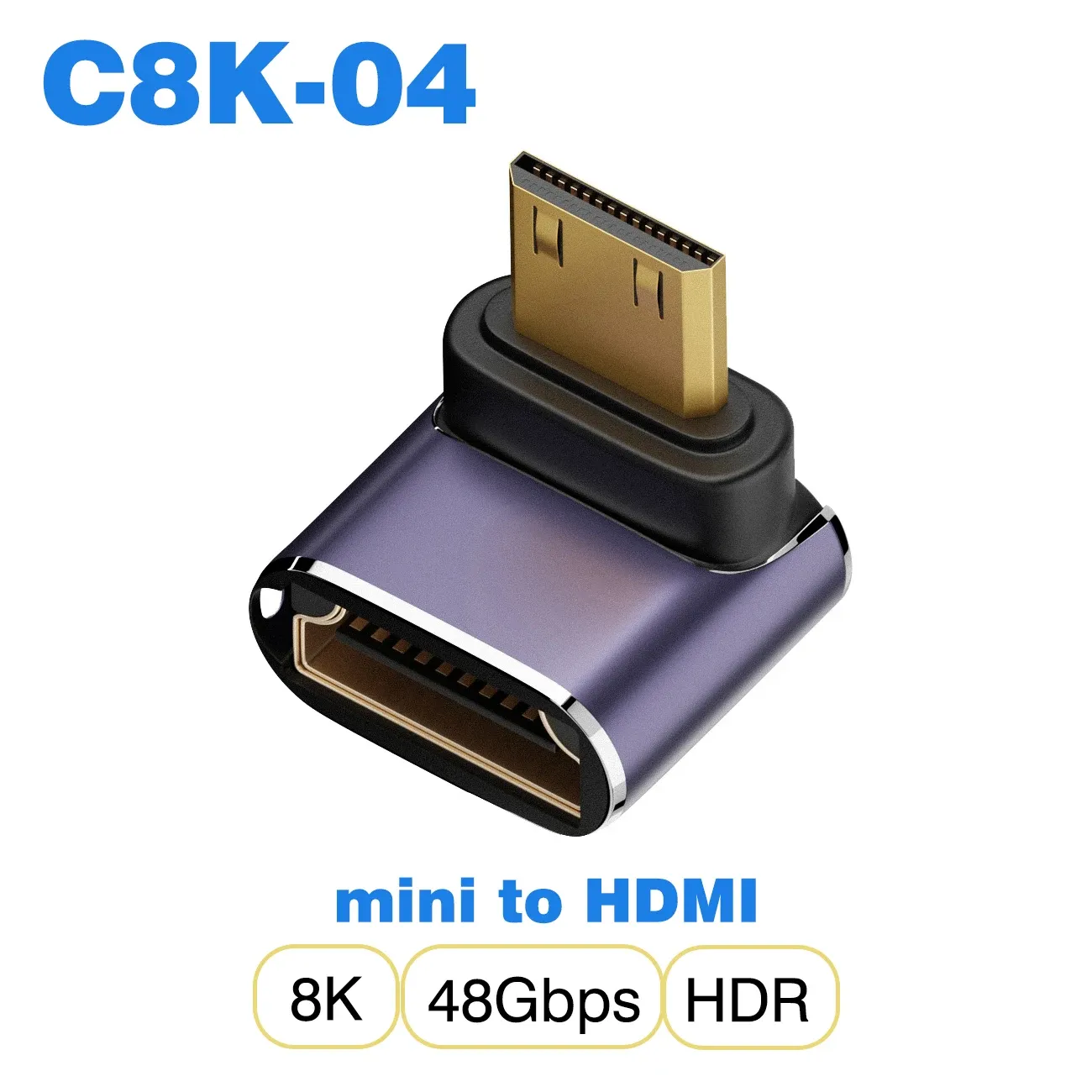 Câble adaptateur HDMI 2.1 mini HDMI vers HDMI, convertisseur 48 Gbps, 8K60 Hz, 4K120 Hz, pour projecteur, téléviseur HD, PS4, PS5 et ordinateur portable 12