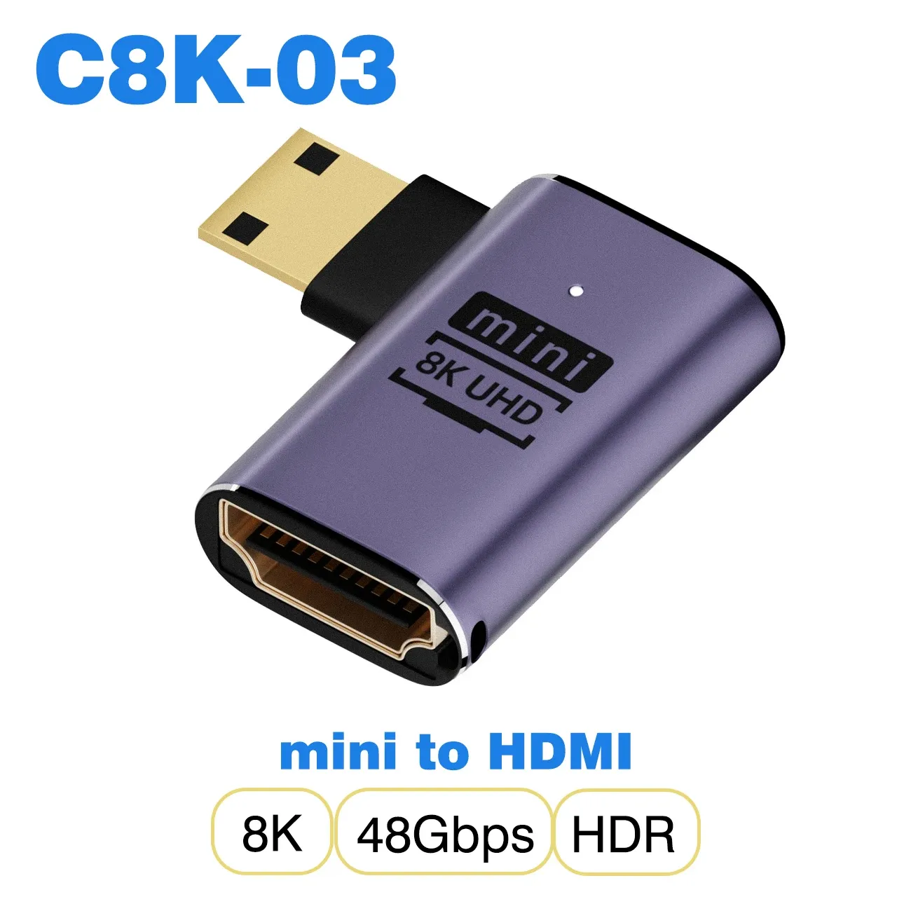 Câble adaptateur HDMI 2.1 mini HDMI vers HDMI, convertisseur 48 Gbps, 8K60 Hz, 4K120 Hz, pour projecteur, téléviseur HD, PS4, PS5 et ordinateur portable 13