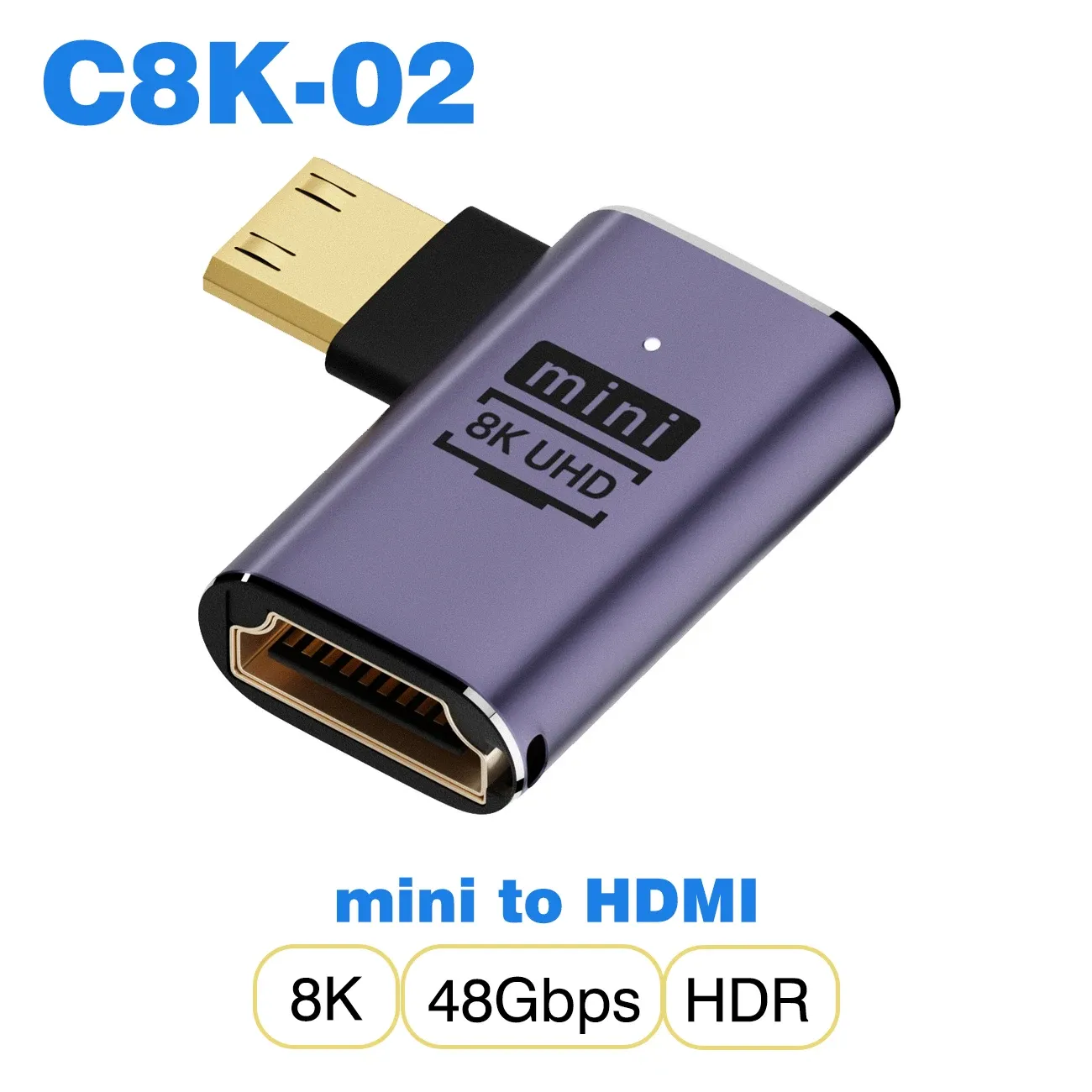 Câble adaptateur HDMI 2.1 mini HDMI vers HDMI, convertisseur 48 Gbps, 8K60 Hz, 4K120 Hz, pour projecteur, téléviseur HD, PS4, PS5 et ordinateur portable 18