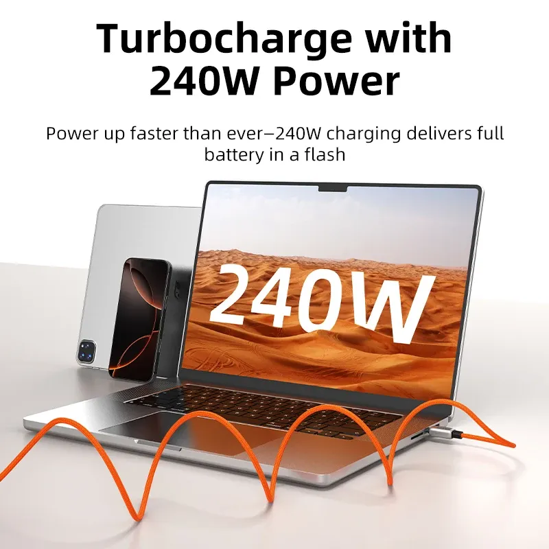 CABLETIME Câble USB-C Magnétique 240 W, Câble de Charge Rapide Type C pour MacBook, Ordinateur Portable, iPhone 17, 16, Samsung S25 5