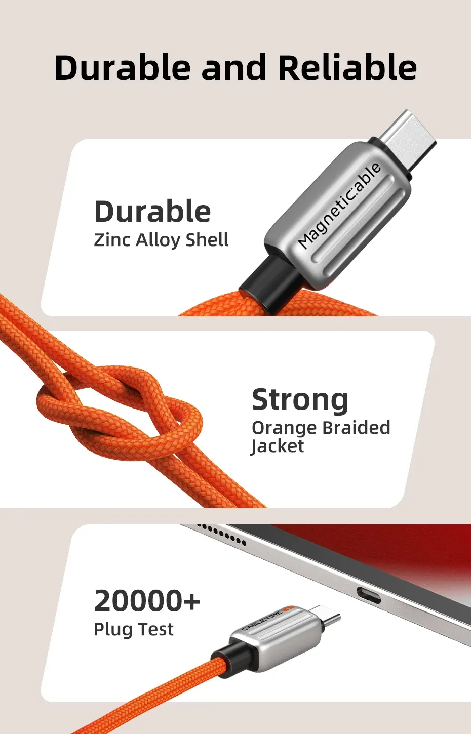Câble magnétique enroulé et rangé