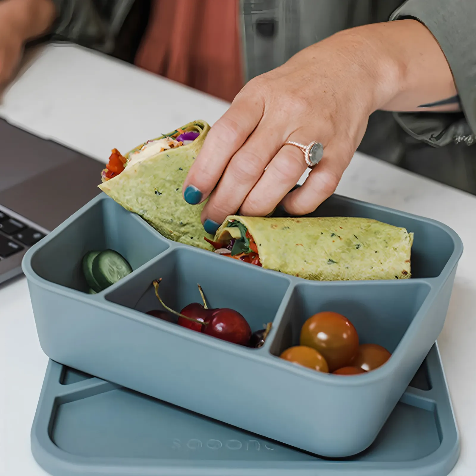 Boîte à bento en silicone, idéale pour le retour à l'école