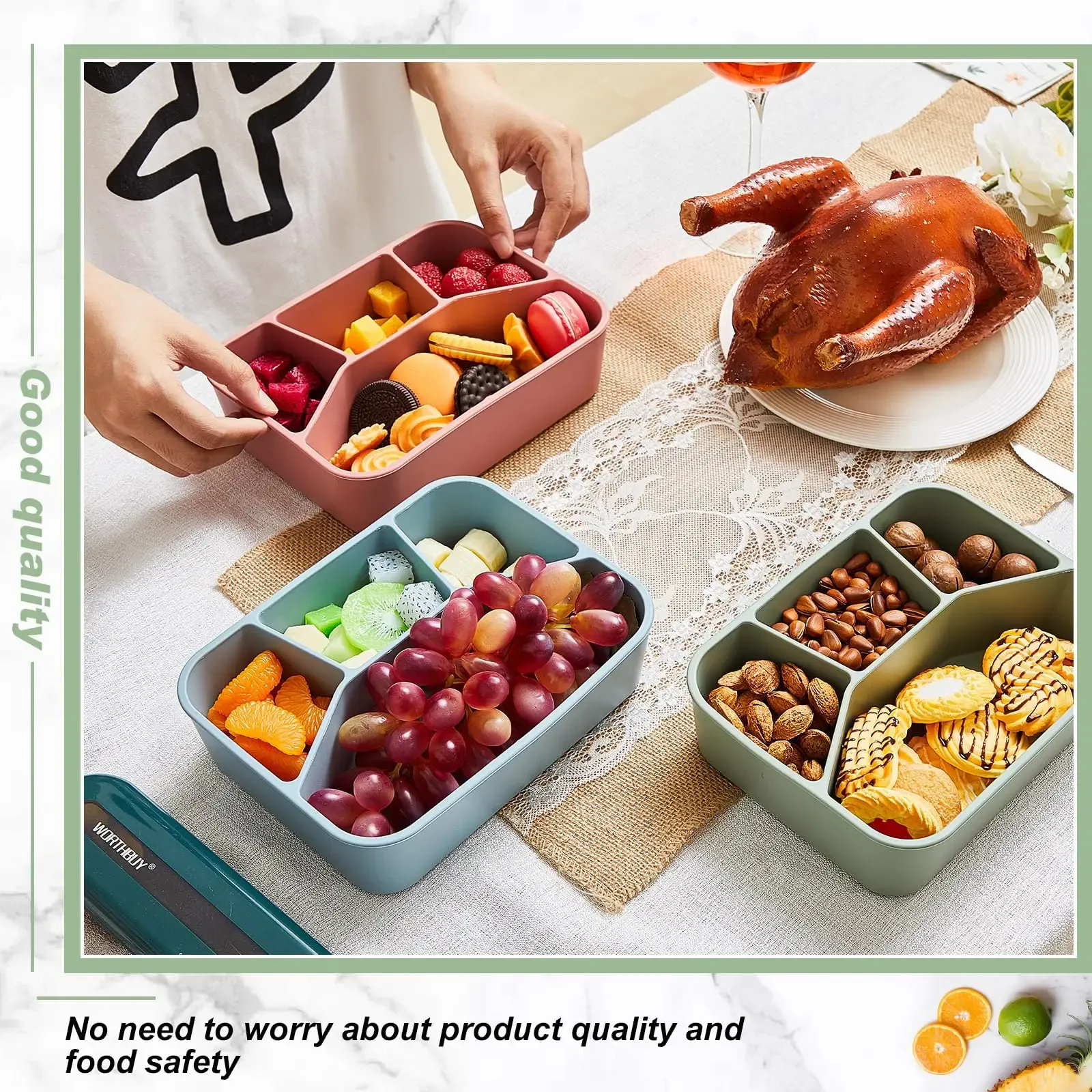 Boîte à bento en silicone, finition soignée