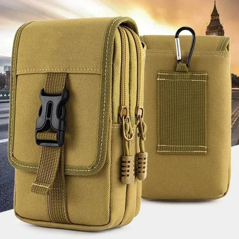Sac banane militaire étanche pour homme, pochette tactique à double couche pour téléphone, idéal pour le camping et la chasse - Image 1