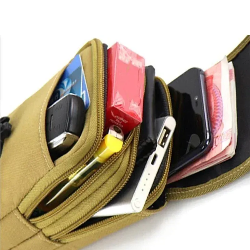 Sac banane militaire étanche pour homme, pochette tactique à double couche pour téléphone, idéal pour le camping et la chasse 2