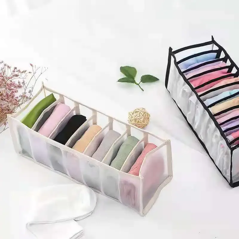Organisateur de placard pliable à 30 compartiments pour chaussettes, sous-vêtements et soutiens-gorge, idéal pour dortoir 2