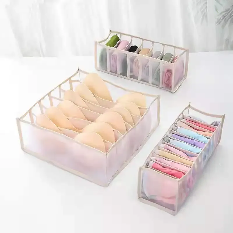 Organisateur de placard pliable à 30 compartiments pour chaussettes, sous-vêtements et soutiens-gorge, idéal pour dortoir 3