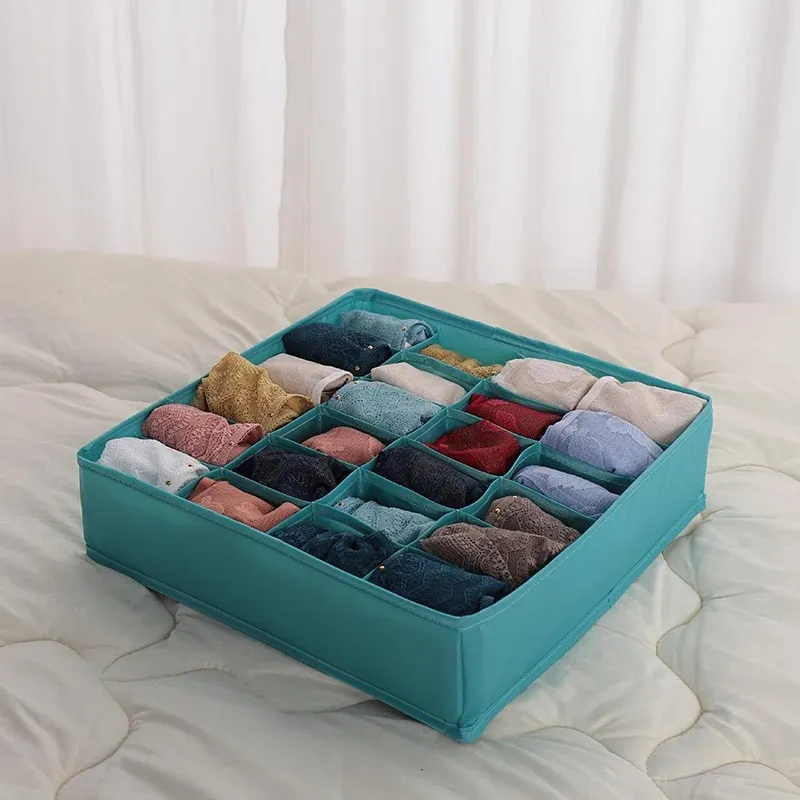 Organisateur de placard pliable à 30 compartiments pour chaussettes, sous-vêtements et soutiens-gorge, idéal pour dortoir 13
