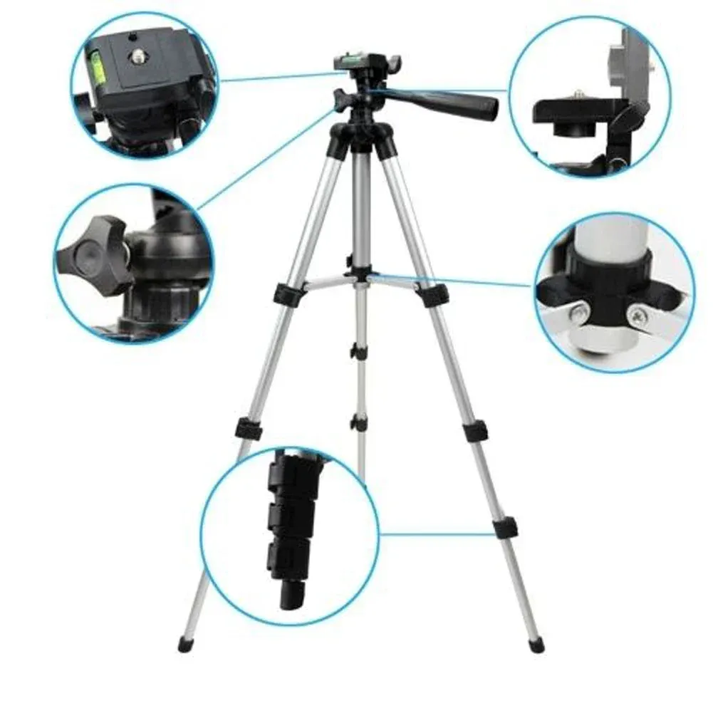 Trépied professionnel léger et portable multifonction pour appareil photo, avec cardan et lumière de remplissage, idéal pour la diffusion en direct et la photographie en extérieur 3