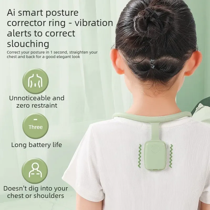 Correcteur de posture intelligent avec alerte vibrante pour adultes et enfants, soutien du dos et du cou 1