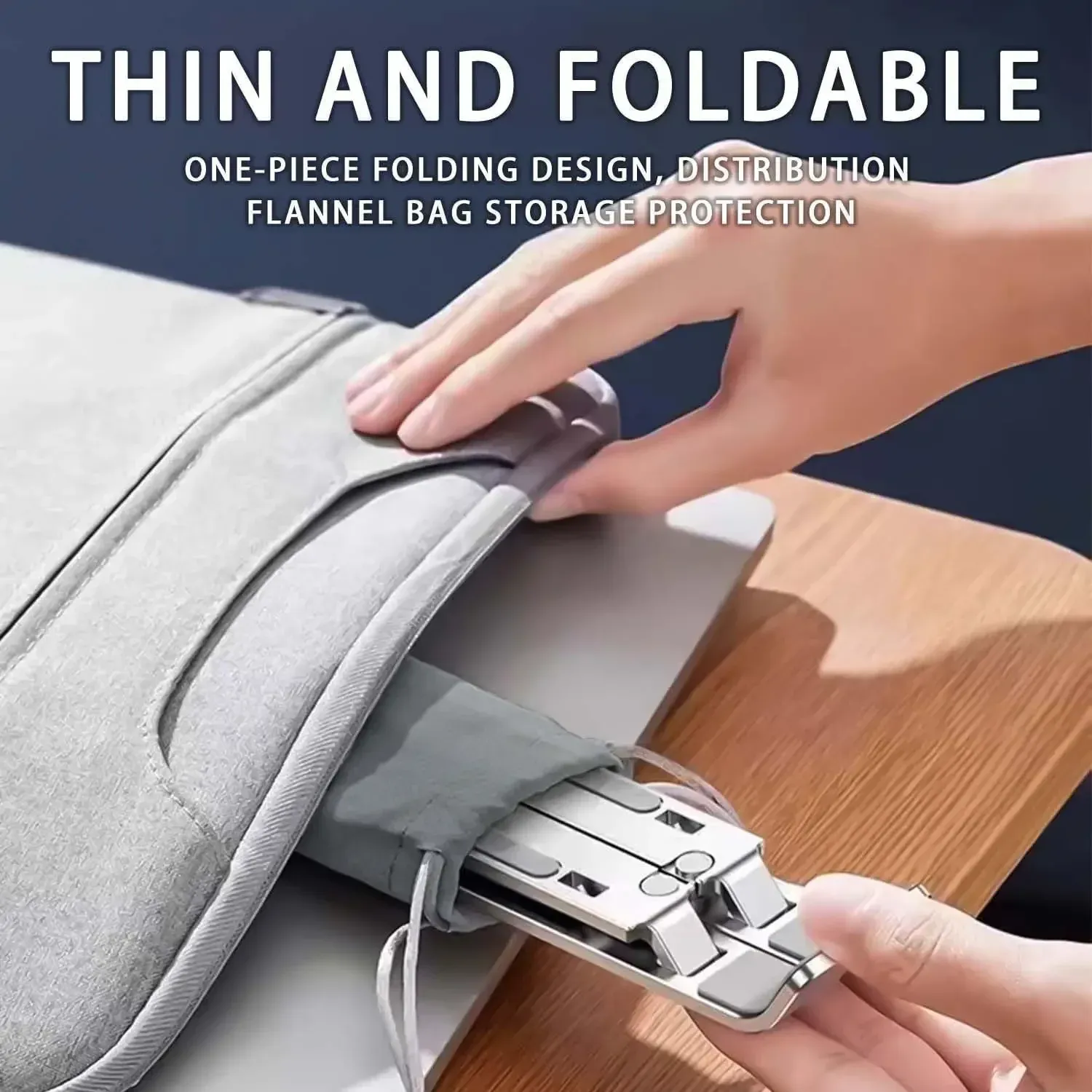 Support réglable en aluminium pour ordinateur portable à 6 hauteurs, pliable et portable, compatible écrans de 8 à 16 pouces, ventilation optimisée 5