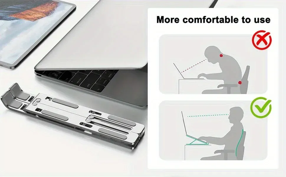 Support pour ordinateur portable en aluminium réglable