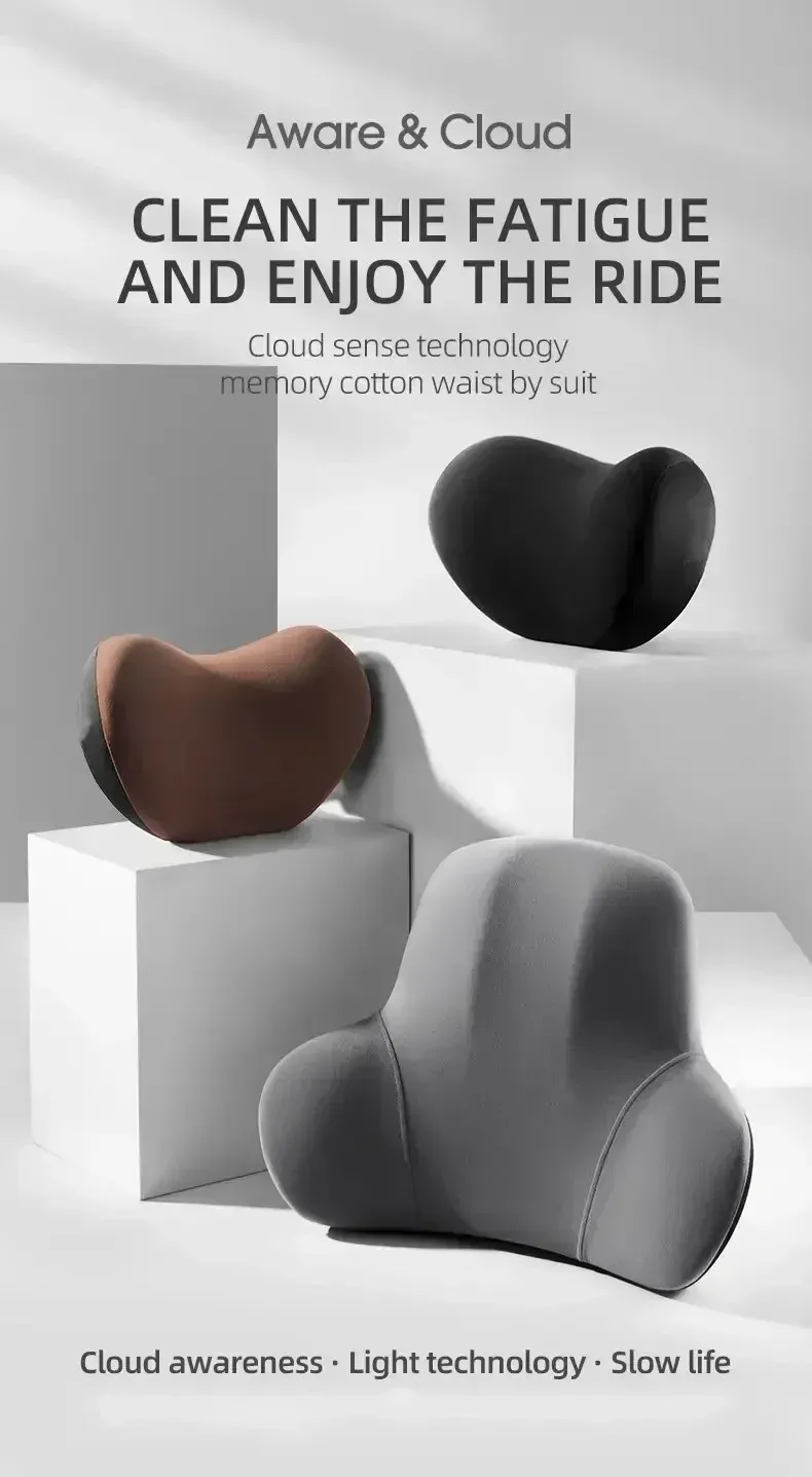 Appui-tête et coussin lombaire en mousse à mémoire de forme