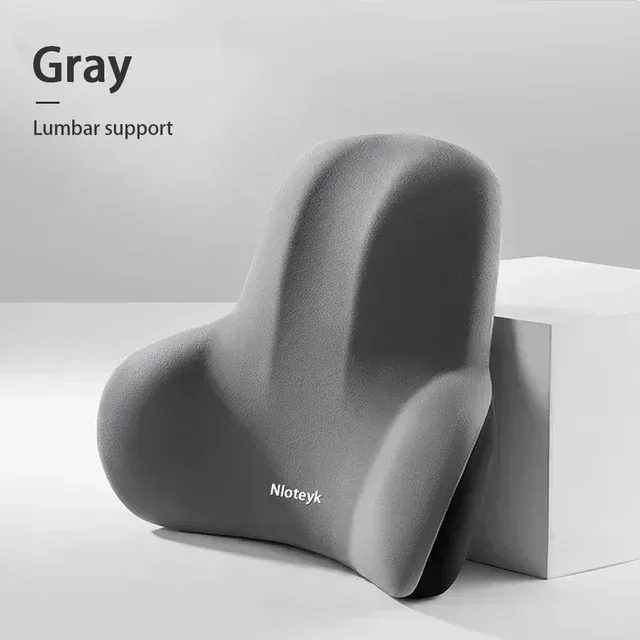 Appui-tête en mousse à mémoire de forme, coussin lombaire ergonomique et oreiller cervical pour siège auto, housse en polyester respirant et confortable 8