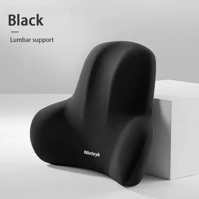 Appui-tête en mousse à mémoire de forme, coussin lombaire ergonomique et oreiller cervical pour siège auto, housse en polyester respirant et confortable 9