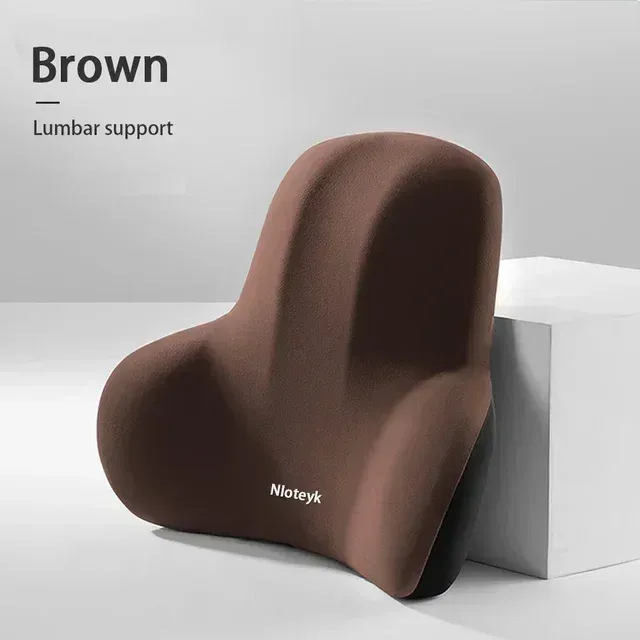 Appui-tête en mousse à mémoire de forme, coussin lombaire ergonomique et oreiller cervical pour siège auto, housse en polyester respirant et confortable 13
