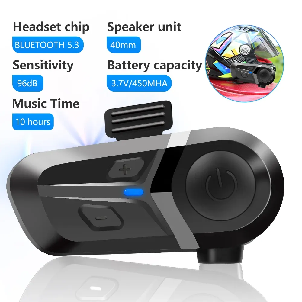 Casque moto sans fil Bluetooth, mains libres, étanche, avec lecteur de musique et fonction appel 3