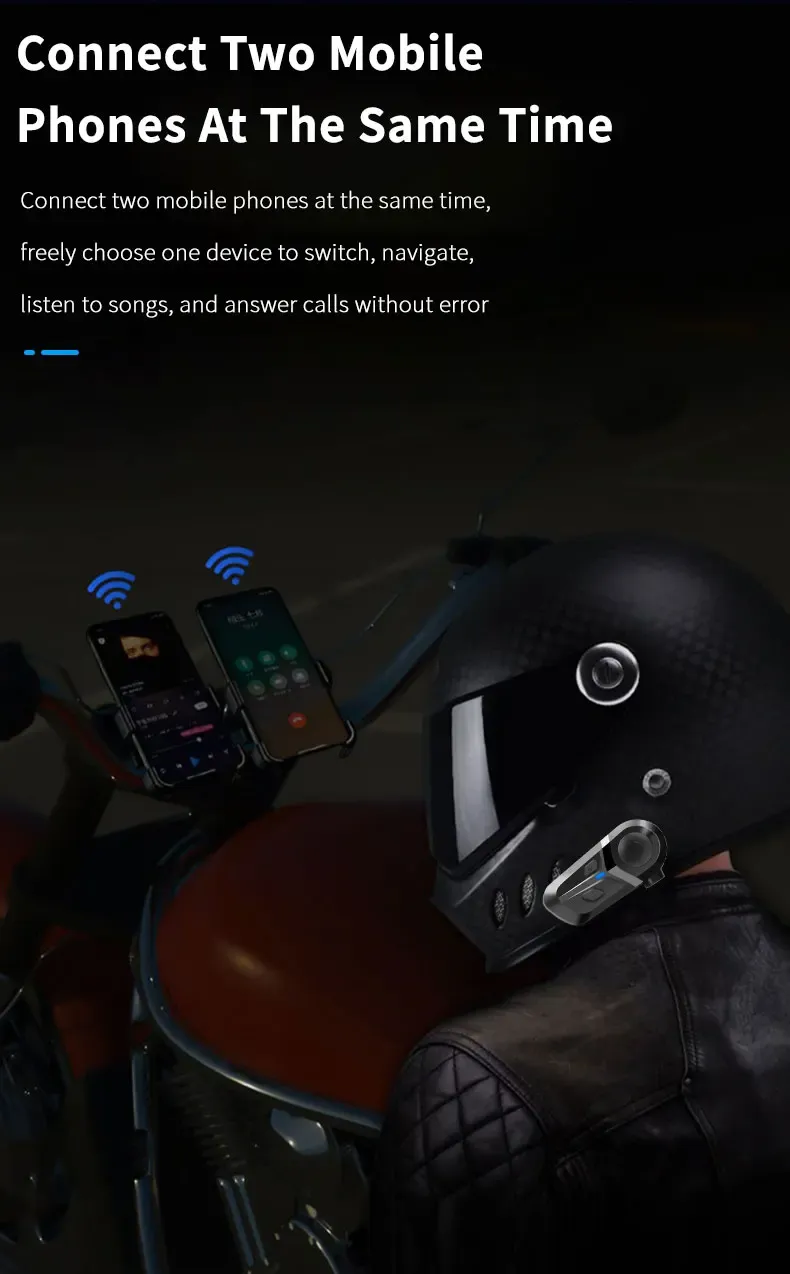 Casque de moto sans fil, confort au quotidien