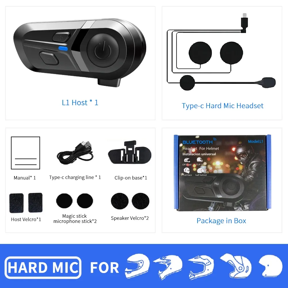 Casque moto sans fil Bluetooth, mains libres, étanche, avec lecteur de musique et fonction appel 7