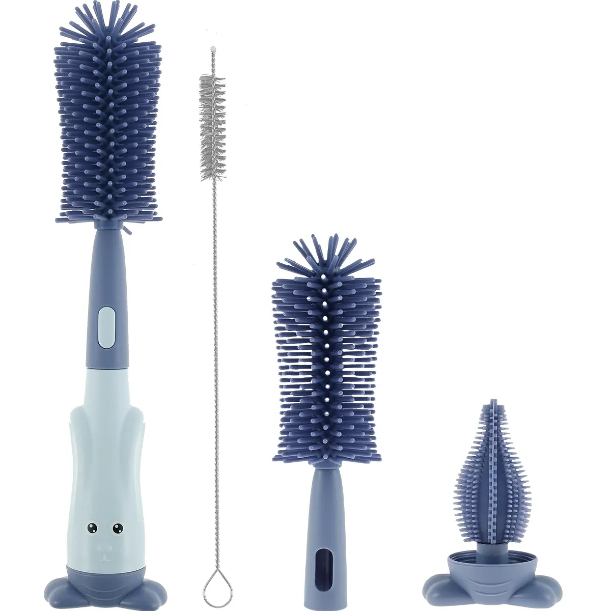 Ensemble de brosses en silicone pour livres, bouteilles, gobelets, nettoyage de verres, récipients à eau, pailles et ustensiles de cuisine 7