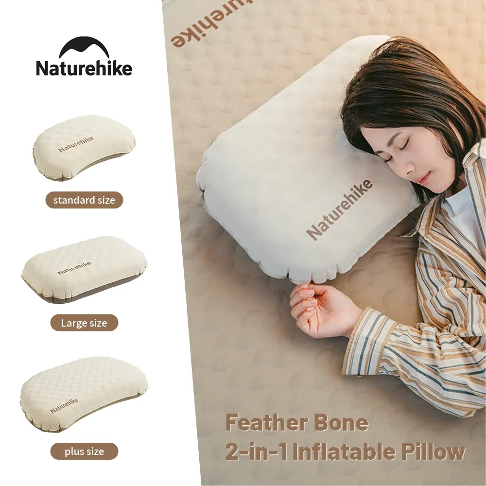 Naturehike – Oreiller gonflable de camping 2 en 1, portable, étanche, réglable, pour le cou et le bas du dos, confortable, idéal pour les voyages en plein air