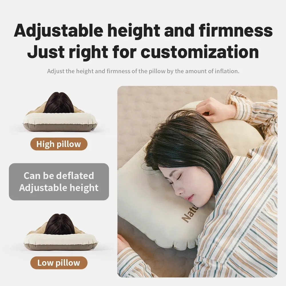 Naturehike – Oreiller gonflable de camping 2 en 1, portable, étanche, réglable, pour le cou et le bas du dos, confortable, idéal pour les voyages en plein air 6