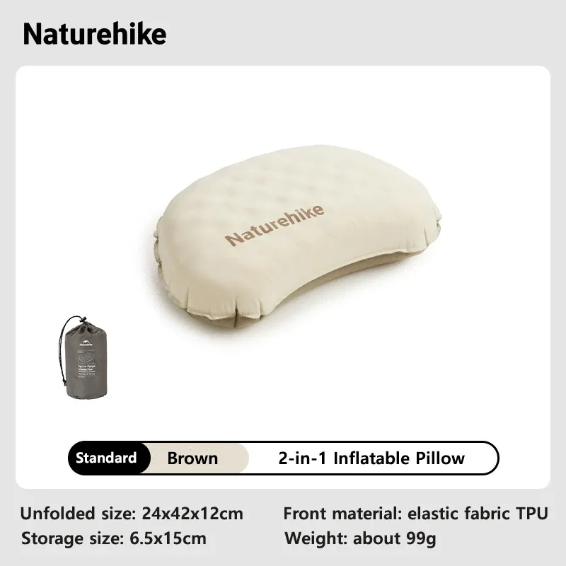 Naturehike – Oreiller gonflable de camping 2 en 1, portable, étanche, réglable, pour le cou et le bas du dos, confortable, idéal pour les voyages en plein air 8