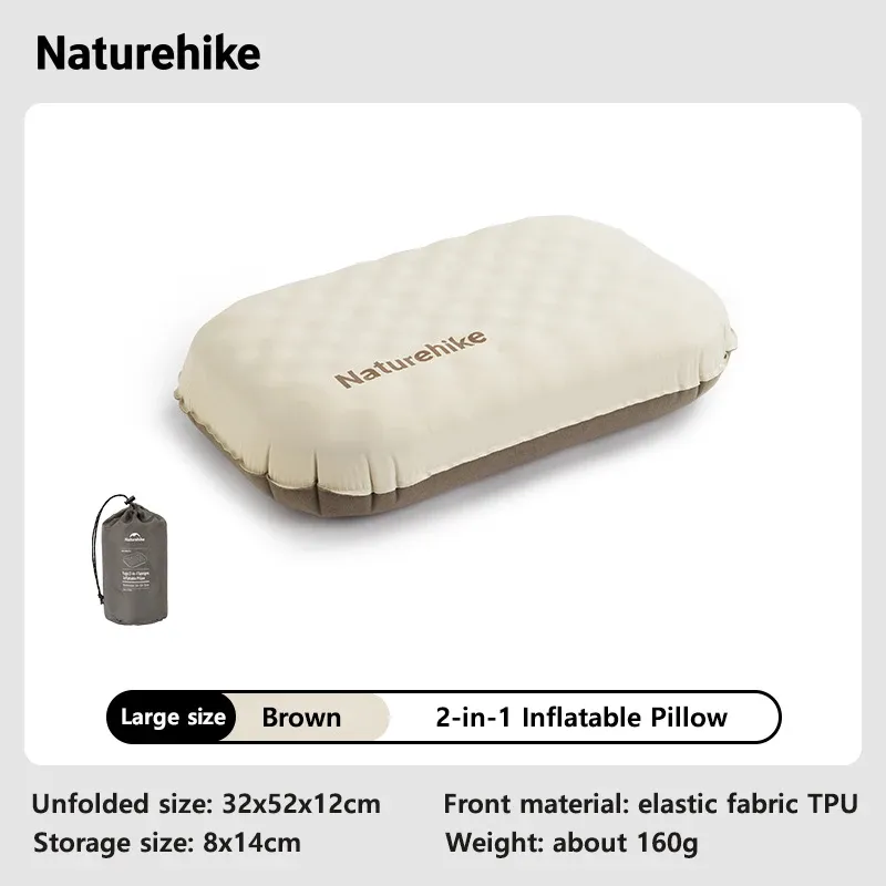 Naturehike – Oreiller gonflable de camping 2 en 1, portable, étanche, réglable, pour le cou et le bas du dos, confortable, idéal pour les voyages en plein air 7