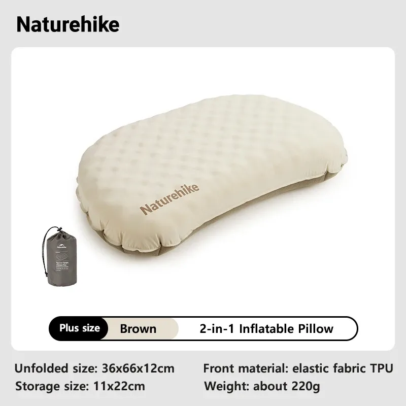 Naturehike – Oreiller gonflable de camping 2 en 1, portable, étanche, réglable, pour le cou et le bas du dos, confortable, idéal pour les voyages en plein air 9