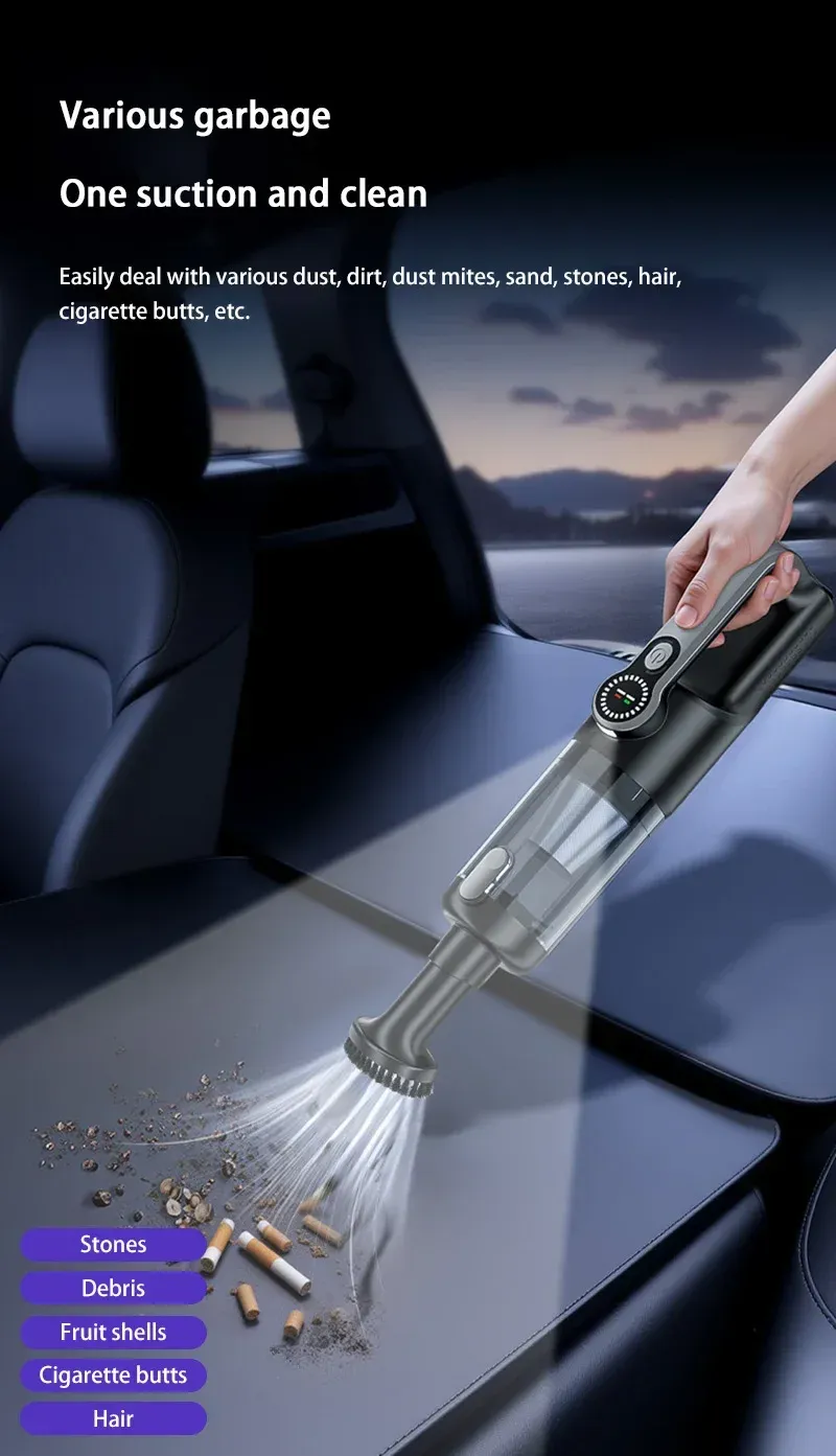 Aspirateur de voiture, finition des accents