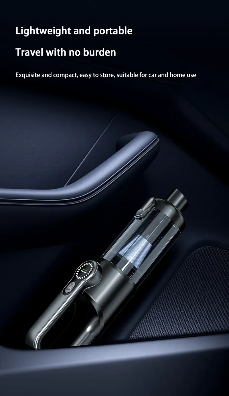 Usage de l'aspirateur de voiture dans le véhicule