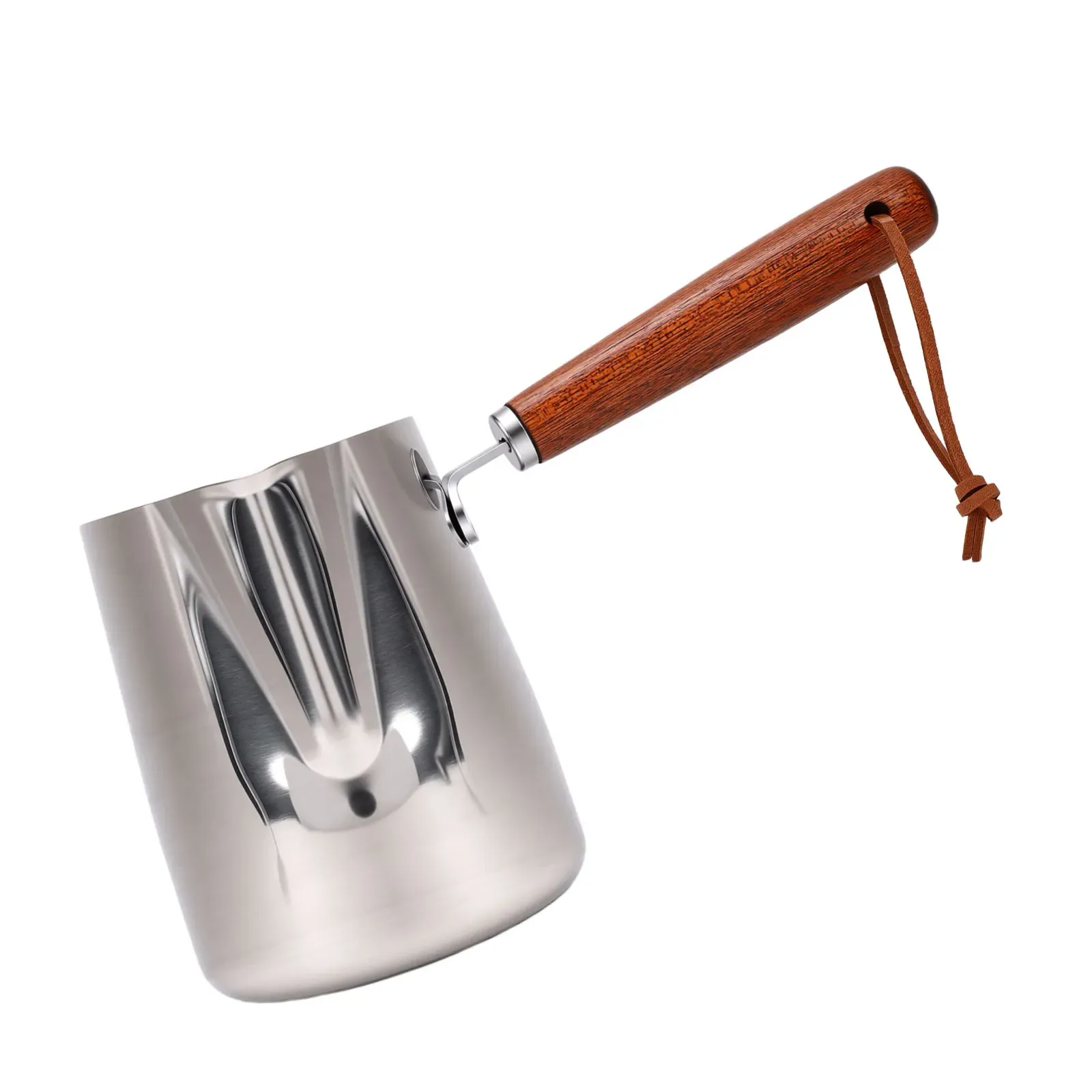 Manche en bois du pichet à mousse de lait