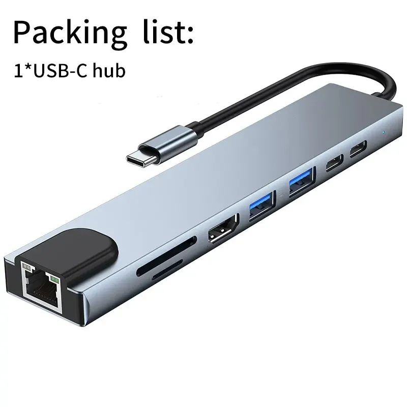 Hub USB-C connecté à un ordinateur portable