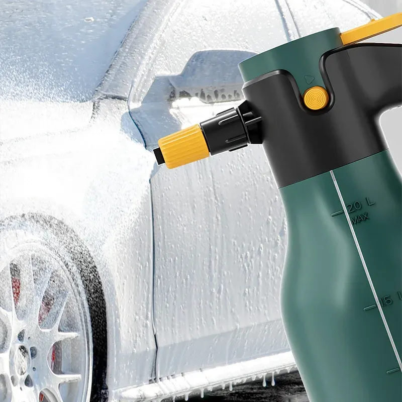 Pulvérisateur à mousse électrique 2 L avec buse haute pression réglable 60° pour lavage de voiture, nettoyage de véhicules, maison et jardin 3