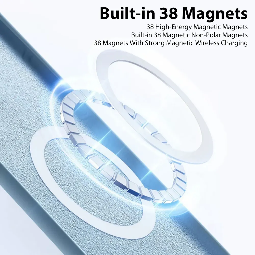 Coque MagSafe en silicone liquide pour iPhone 16, 15, 14, 13, 12, 11 Pro Max et 16 Plus 6